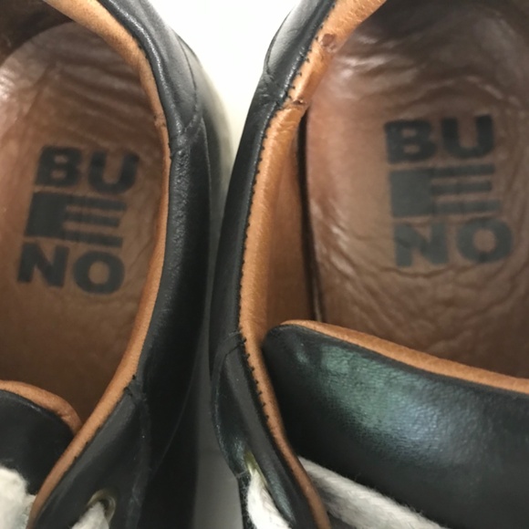 Bueno Handworked Black Leather Lace up Sneakers EU 37 - Picture 9 of 9